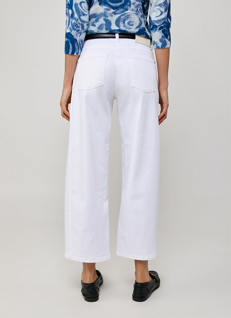 Cambio Oria Pure White Wide Leg Jeans
