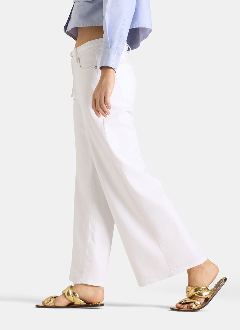 Cambio Palazzo Crop Denim Jeans