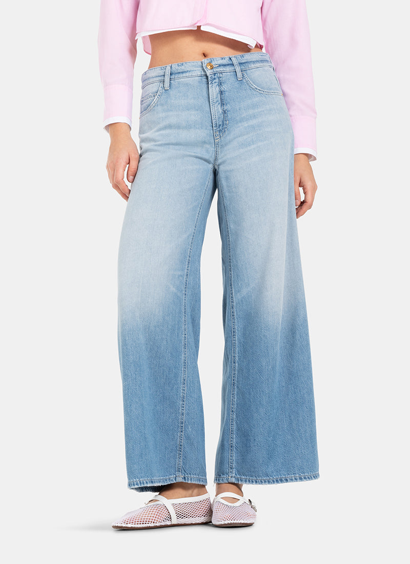 Cambio Palazzo Crop Wide Leg Jean