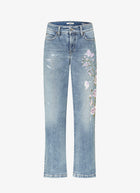 Cambio Paris Floral Flare Jeans