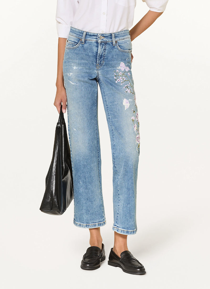 Cambio Paris Floral Flare Jeans