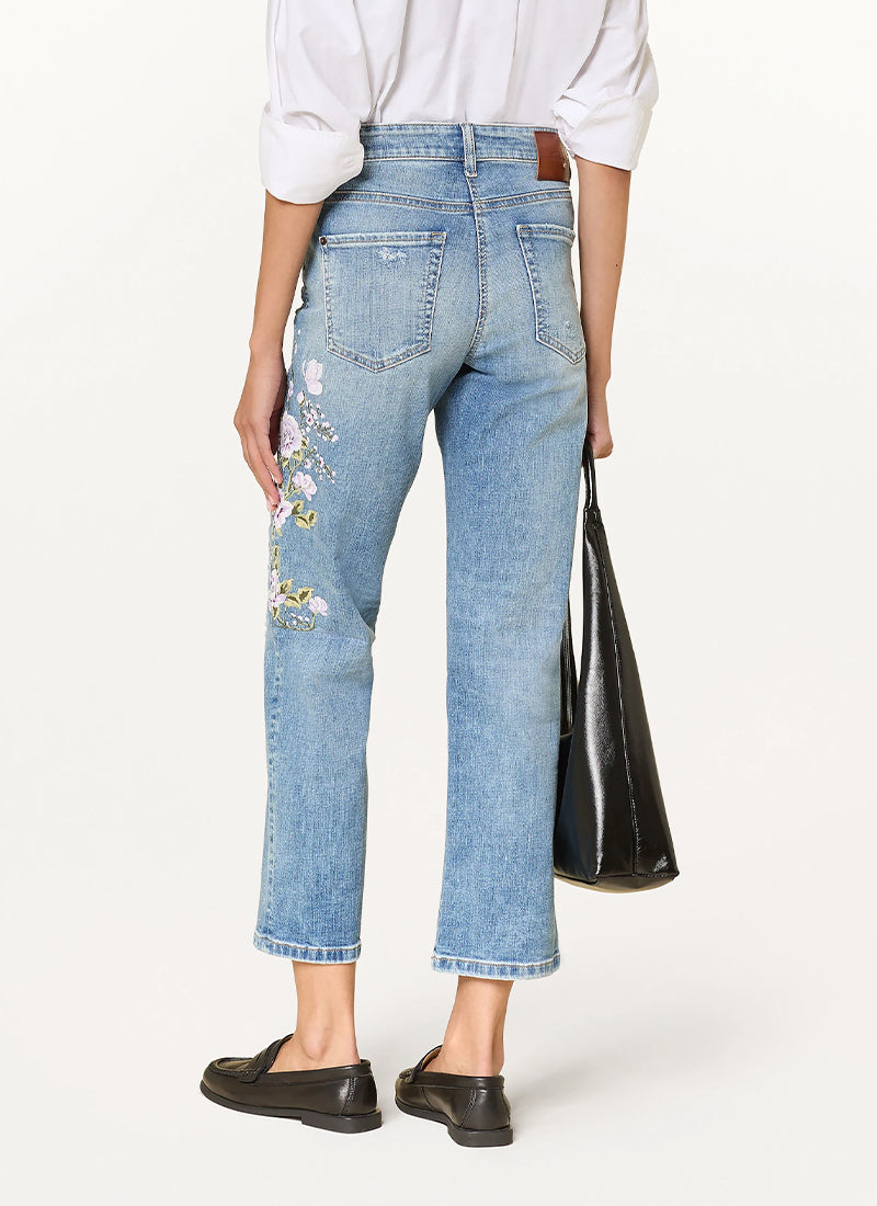 Cambio Paris Floral Flare Jeans