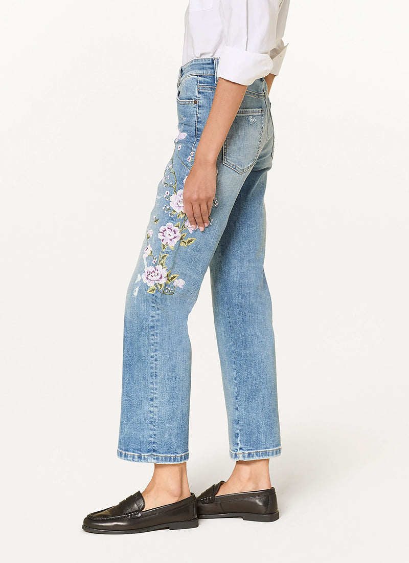 Cambio Paris Floral Flare Jeans