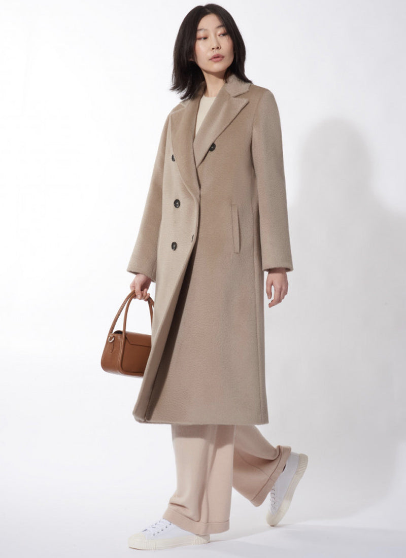 Cinzia Rocca Alpaca Double-Breasted Maxi Coat