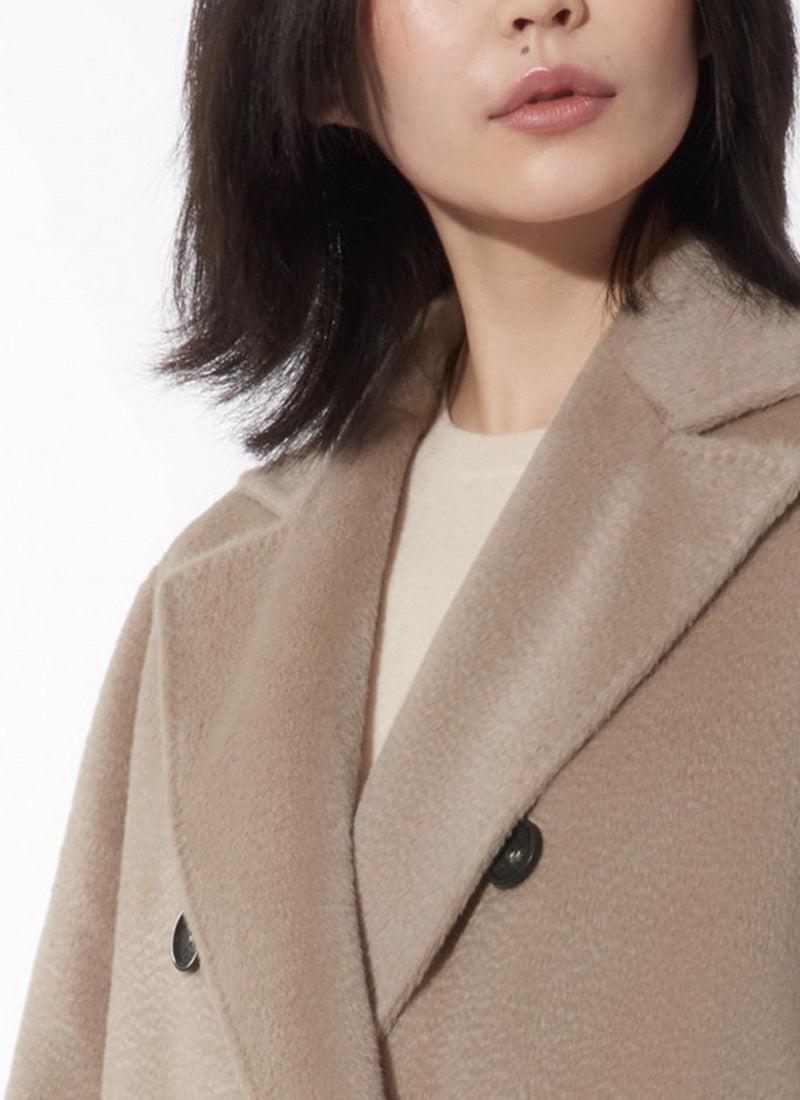 Cinzia Rocca Alpaca Double-Breasted Maxi Coat
