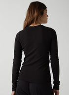 Velvet Camino Cotton Rib Long-Sleeve Top