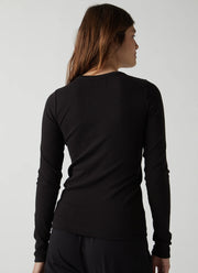 Velvet Camino Cotton Rib Long-Sleeve Top