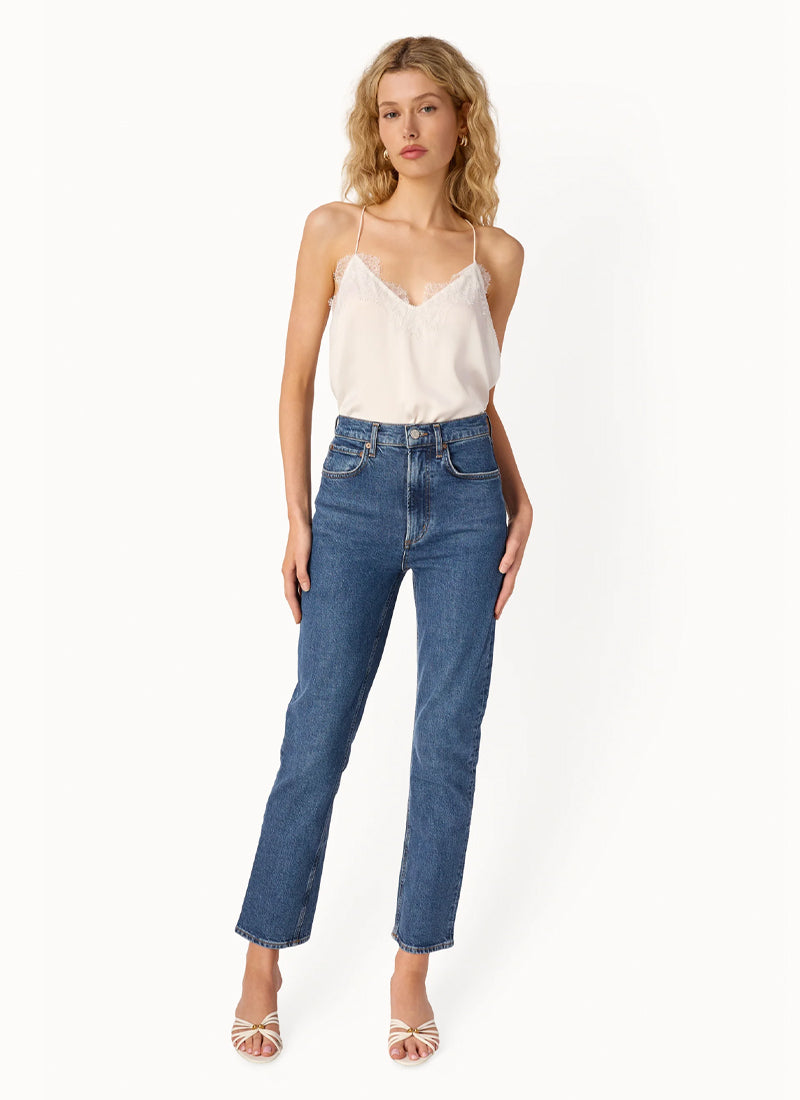 Racer Charmeuse Cami White by CAMI NYC