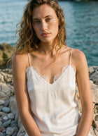 Racer Charmeuse Cami White by CAMI NYC