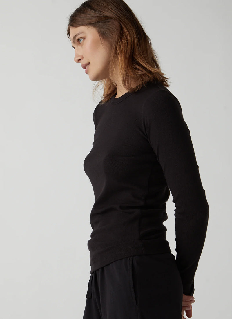 Velvet Camino Cotton Rib Long-Sleeve Top