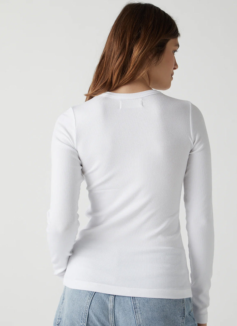 Velvet Camino Cotton Rib Long-Sleeve Top