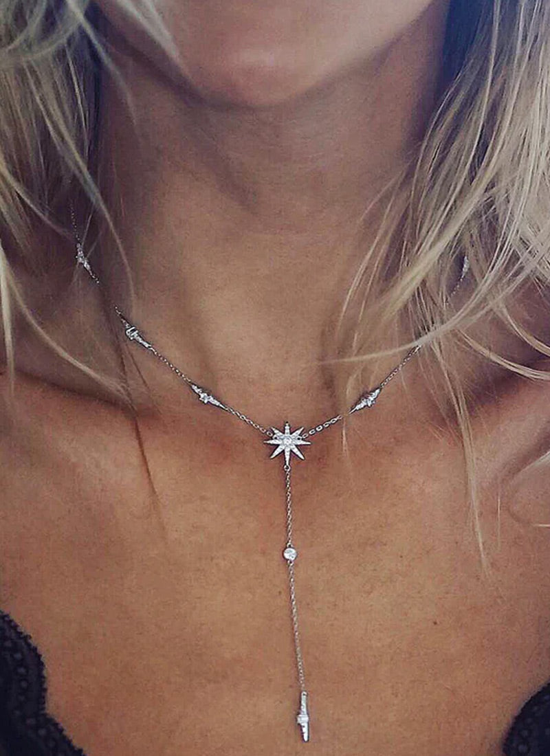 Mimosa Necklace White Gold Plated by Carat London Andrews