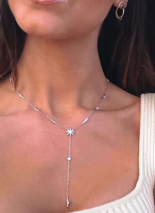 Carat London Mimosa Necklace White Gold Plated