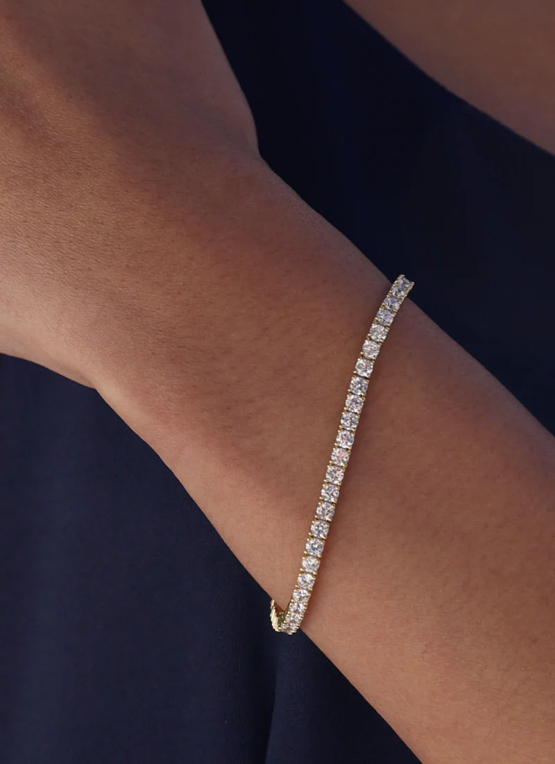 Carat London Vianne Round Prong Tennis Bracelet 18k Gold Vermeil