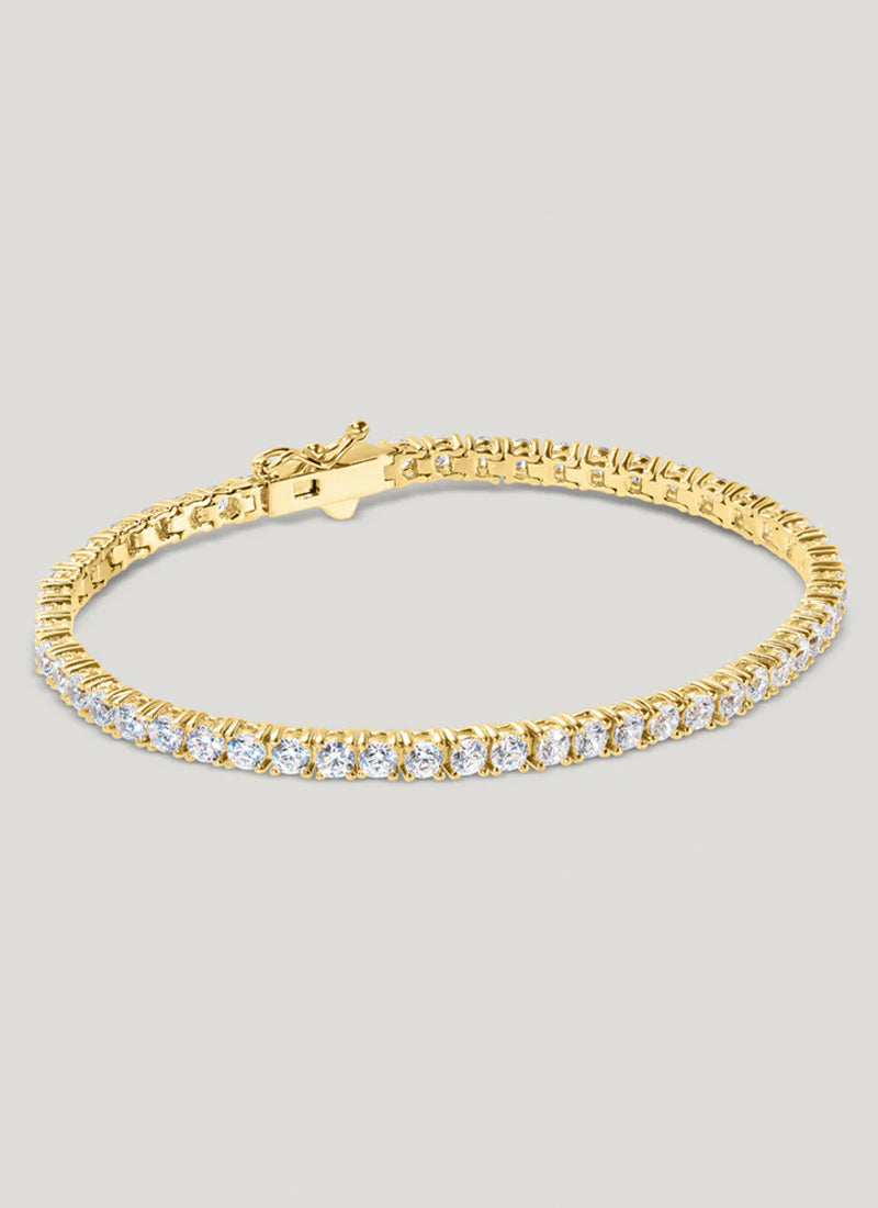 Carat London Vianne Round Prong Tennis Bracelet 18k Gold Vermeil