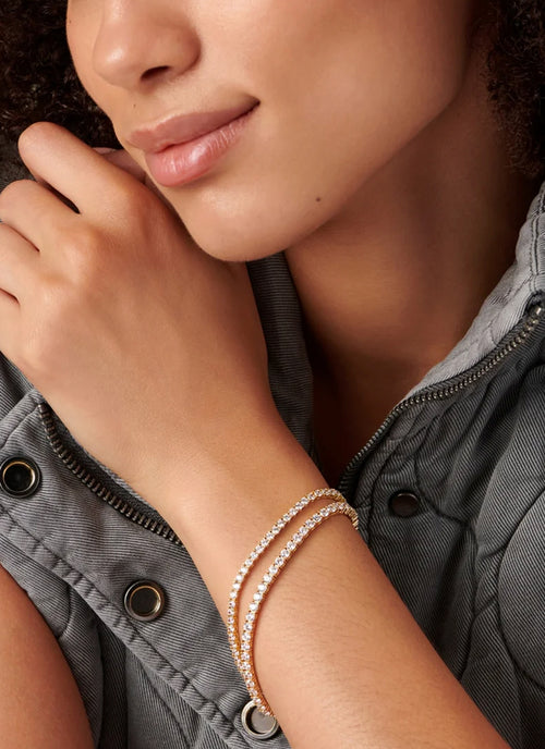 Carat London Vianne Round Prong Tennis Bracelet 18k Gold Vermeil