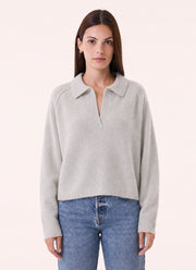 Aenora Cashmere Johnny Collar Sweater