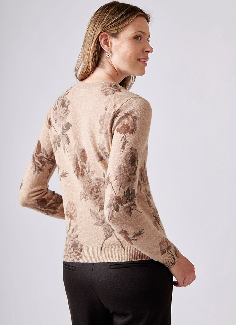 Autumn Cashmere Tonal Floral Cashmere Sweater