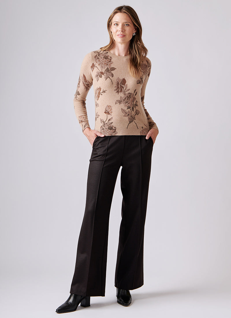 Autumn Cashmere Tonal Floral Cashmere Sweater