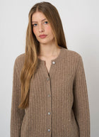Cashmere Metal Fibre Knit Cardigan
