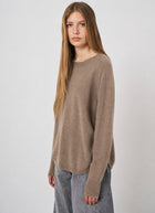 Cashmere Round Button Slit Knit Pullover