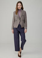 Check Double Breasted Short Blazer by Eleventy at Andrews 