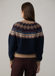 Chunky Fair Isle Crew Neck Sweater