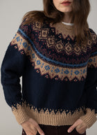 Chunky Fair Isle Crew Neck Sweater