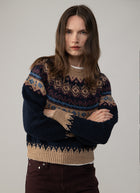 Chunky Fair Isle Crew Neck Sweater