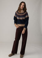 Chunky Fair Isle Crew Neck Sweater