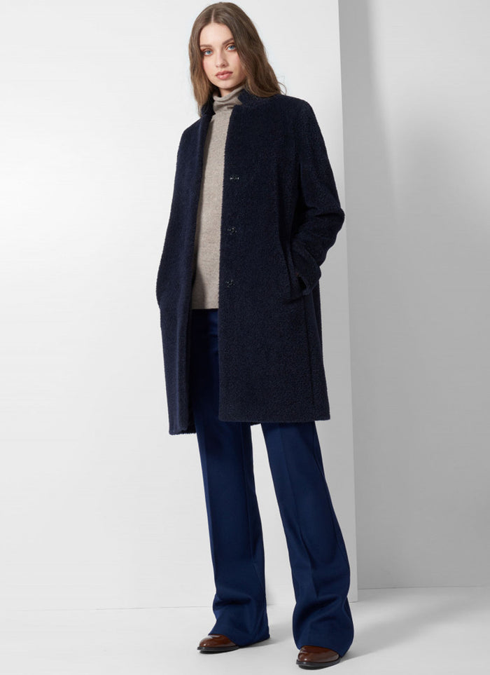 Cinzia Rocca Stand Collar Alpaca Coat
