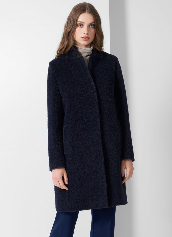 Cinzia Rocca Stand Collar Alpaca Coat