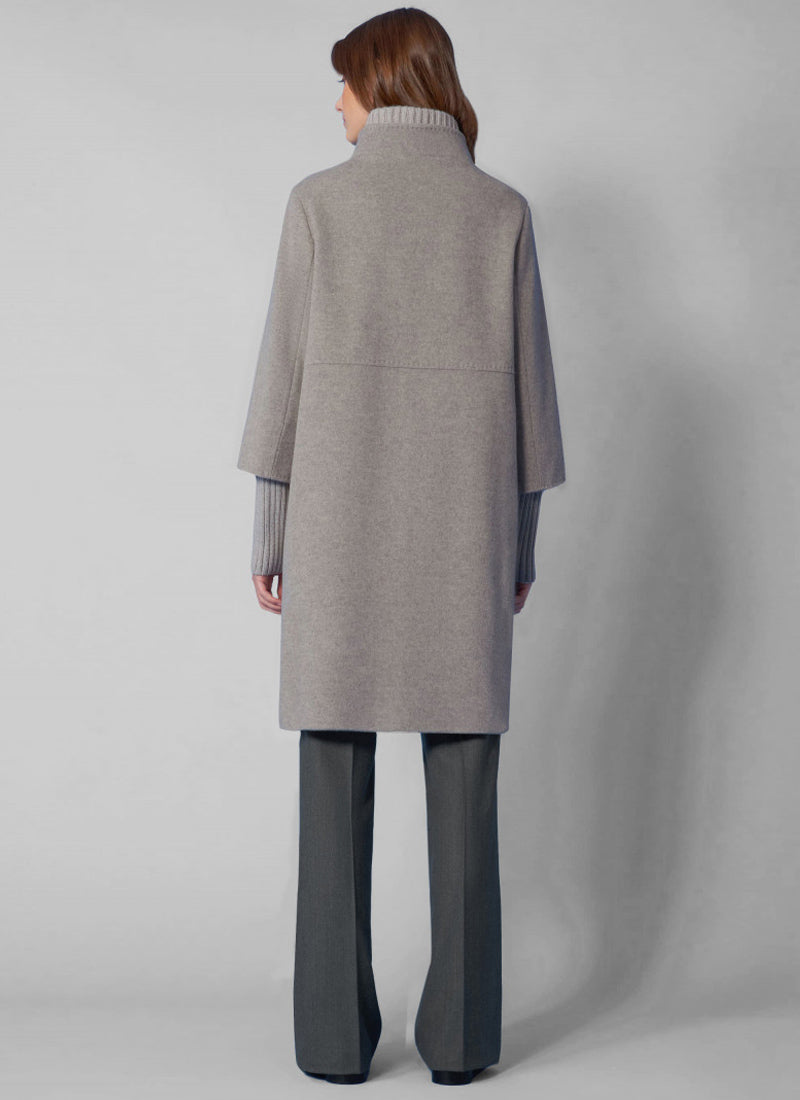 Cinzia Rocca Knitted Collar Cuff Car Coat