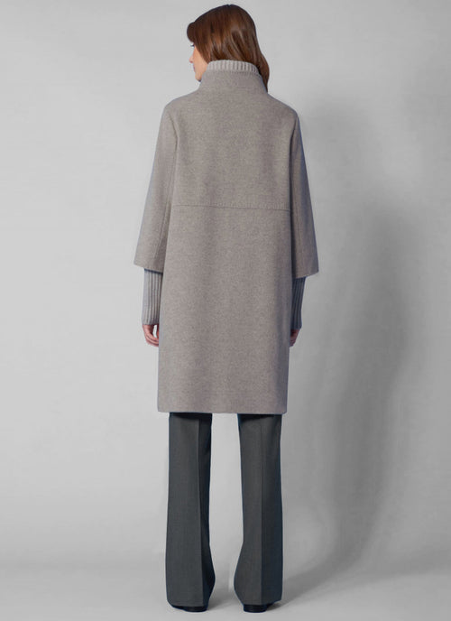 Cinzia Rocca Knitted Collar Cuff Car Coat
