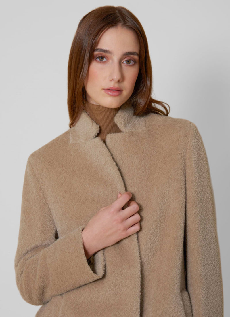 Alpaca Notch Collar Coat by Cinzia Rocca at Andrews