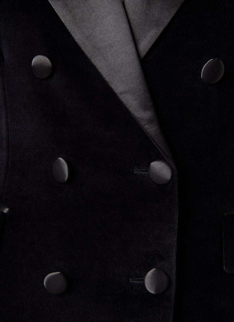 Circolo 1901 Double-Breasted Velour Blazer