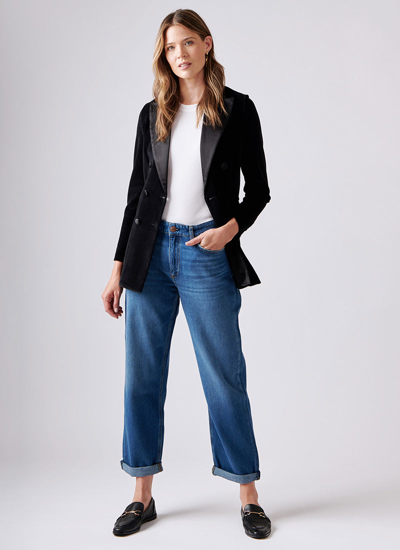 Circolo 1901 Double-Breasted Velour Blazer