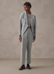 Circolo 1901 Oxford Light Dyed Asymmetric Double Breasted Blazer