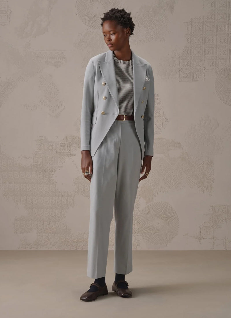 Circolo 1901 Oxford Light Dyed Asymmetric Double Breasted Blazer