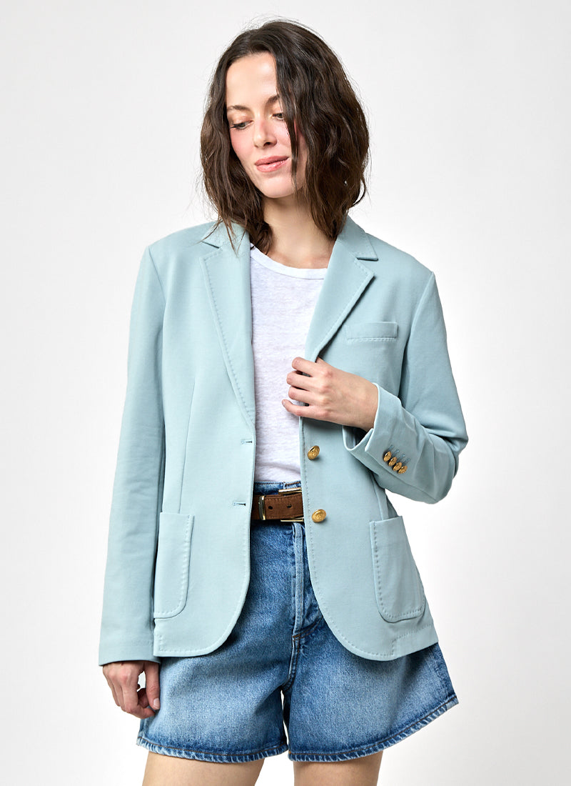  Giacca Cotton Felpa Slim Fit Blazer by Circolo 1901 at Andrews 