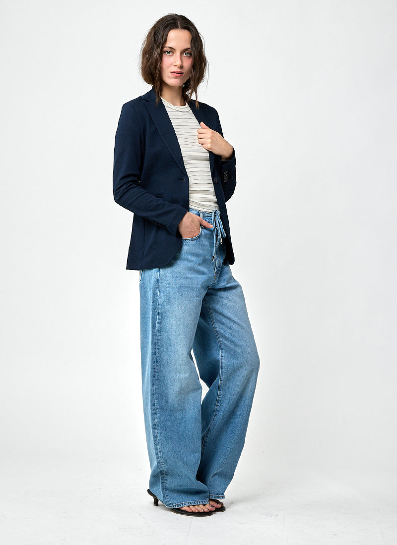 Giacca Oxford Slim Long Blazer