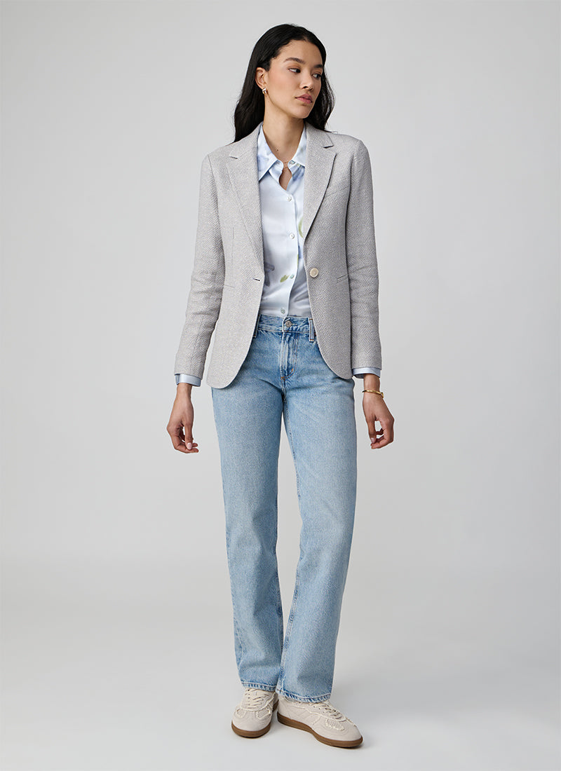 Circolo 1901 Linen Bistretch Slim Long 1 Button Blazer