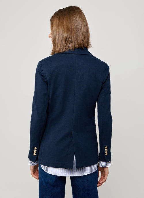 Circolo 1901 Oxford Light Dyed Asymmetric Double Breasted Blazer