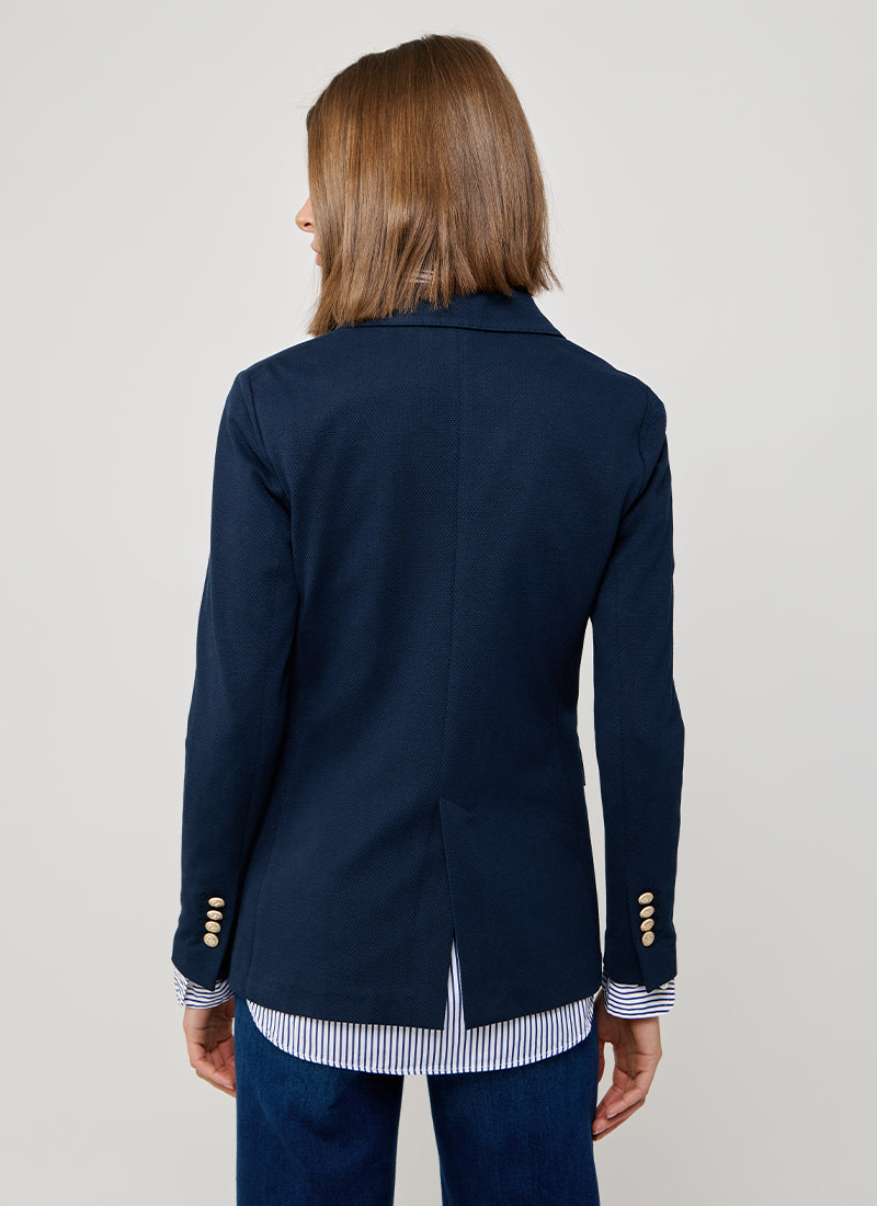 Circolo 1901 Oxford Light Dyed Asymmetric Double Breasted Blazer