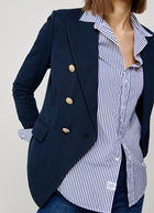 Circolo 1901 Oxford Light Dyed Asymmetric Double Breasted Blazer