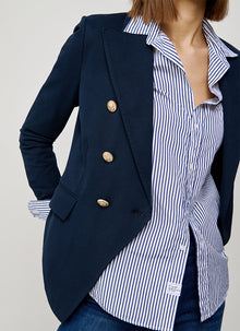 Circolo 1901 Oxford Light Dyed Asymmetric Double Breasted Blazer