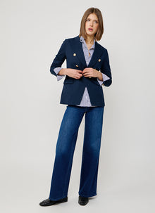 Circolo 1901 Oxford Light Dyed Asymmetric Double Breasted Blazer