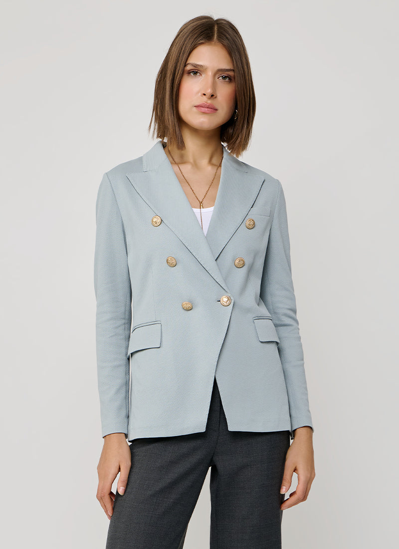Circolo 1901 Oxford Light Dyed Asymmetric Double Breasted Blazer