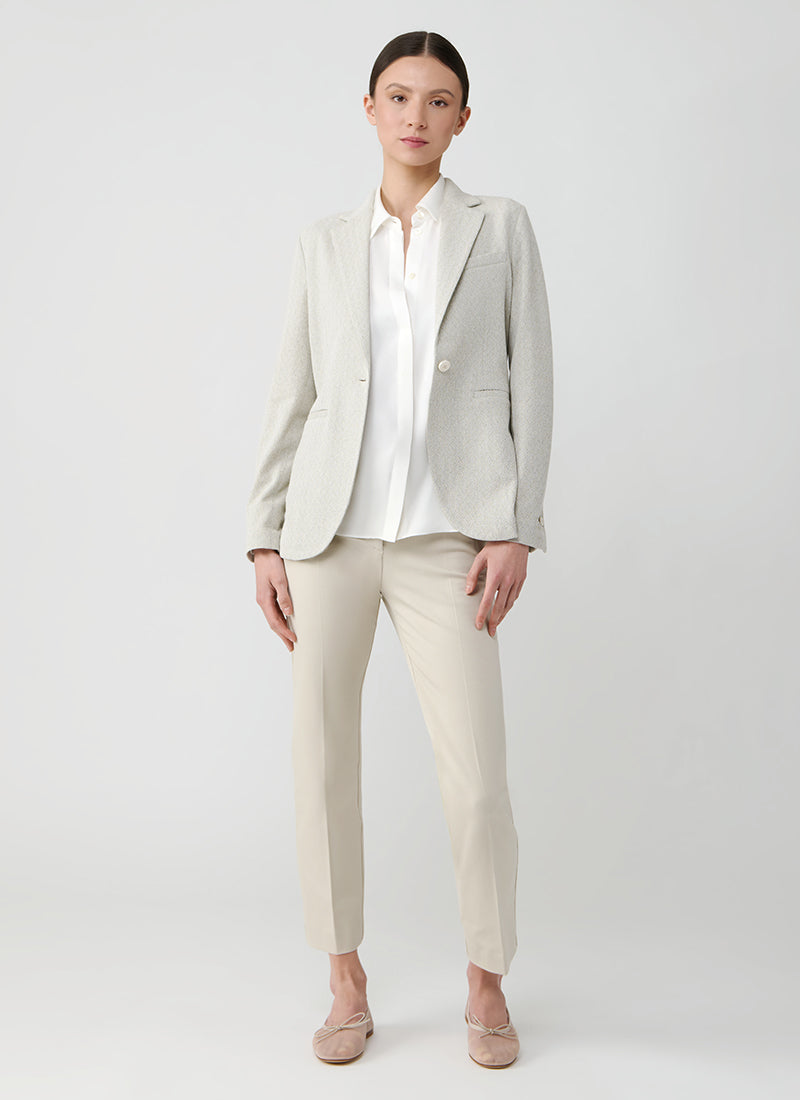 Circolo 1901 Basketweave 1 Button Long Blazer