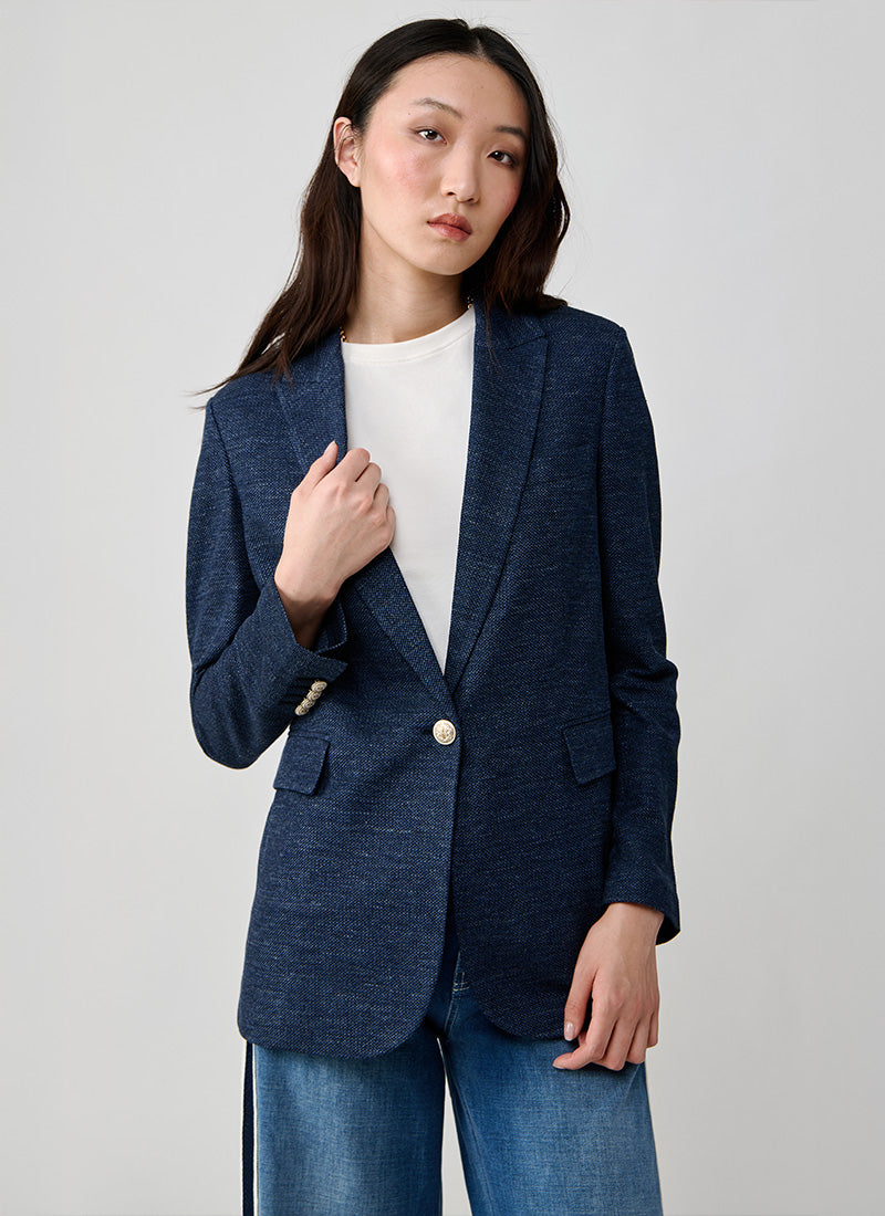 Circolo 1901 Garment Boyfriend 2 Button Pocket Linen Blazer